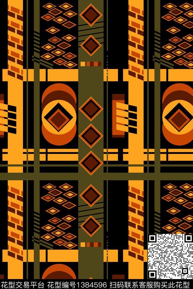 几何男装抽象男装传统印花华亿平台下载（图片编号: 1384596） - 瓦栏（Walan）