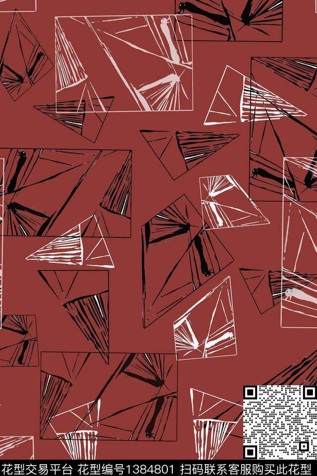 几何三角形传统印花华亿平台下载（图片编号: 1384801） - 瓦栏（Walan）