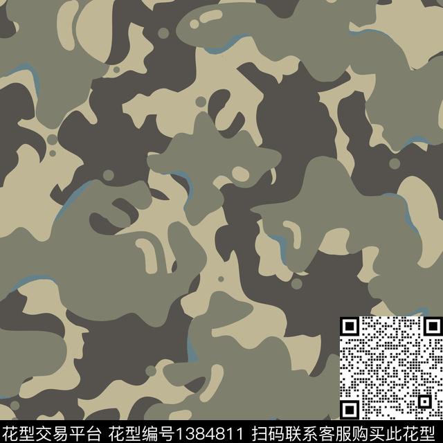 时尚男装迷彩传统印花华亿平台下载（图片编号: 1384811） - 瓦栏（Walan）