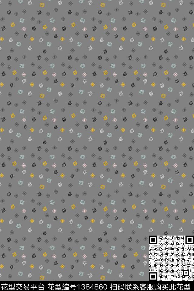 几何趣味炫彩数码印花华亿平台下载（图片编号: 1384860） - 瓦栏（Walan）