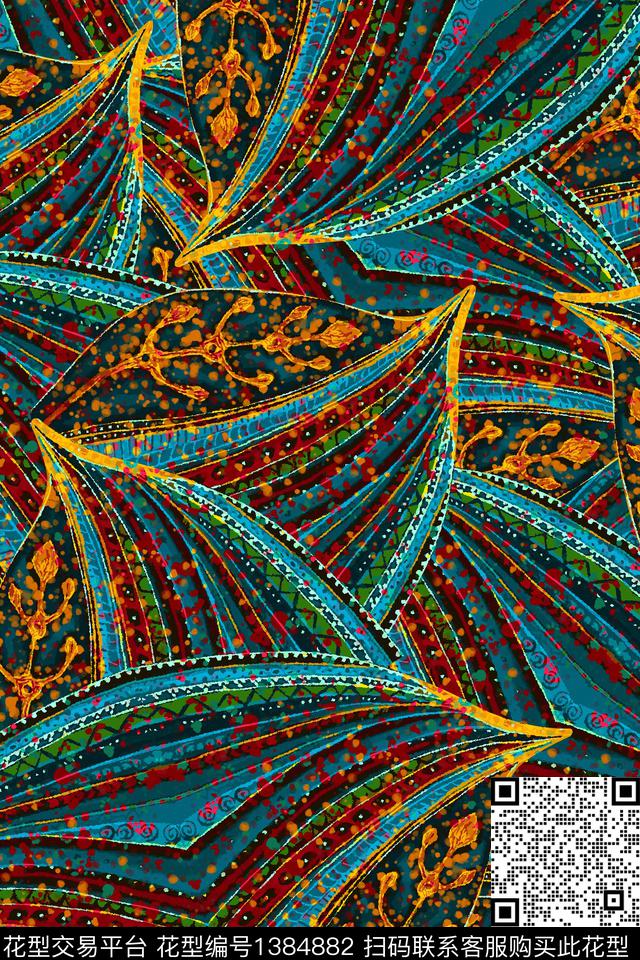 几何线条女装数码印花华亿平台下载（图片编号: 1384882） - 瓦栏（Walan）