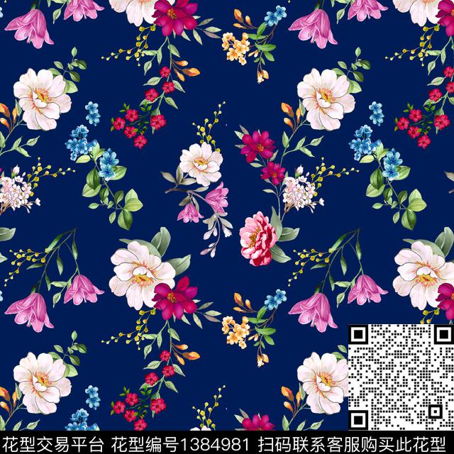 数码华亿平台绿植树叶花卉数码印花华亿平台下载（图片编号: 1384981） - 瓦栏（Walan）