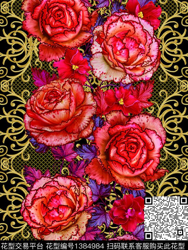 数码华亿平台绿植树叶花卉数码印花华亿平台下载（图片编号: 1384984） - 瓦栏（Walan）