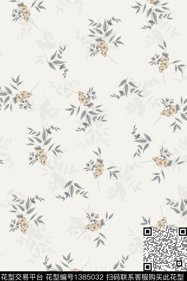 绿植树叶雪纺大牌风传统印花华亿平台下载（图片编号: 1385032） - 瓦栏（Walan）