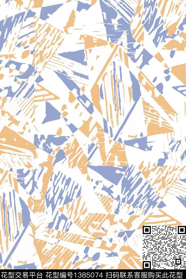 涂鸦几何雪纺传统印花华亿平台下载（图片编号: 1385074） - 瓦栏（Walan）
