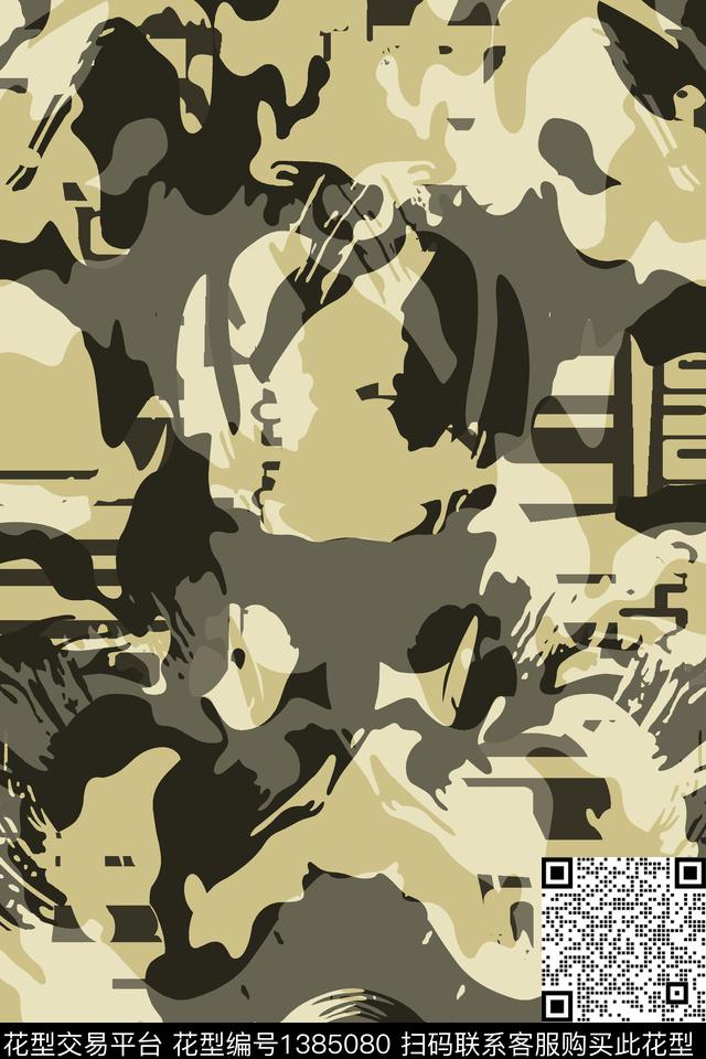 几何字母男装满版花传统印花华亿平台下载（图片编号: 1385080） - 瓦栏（Walan）