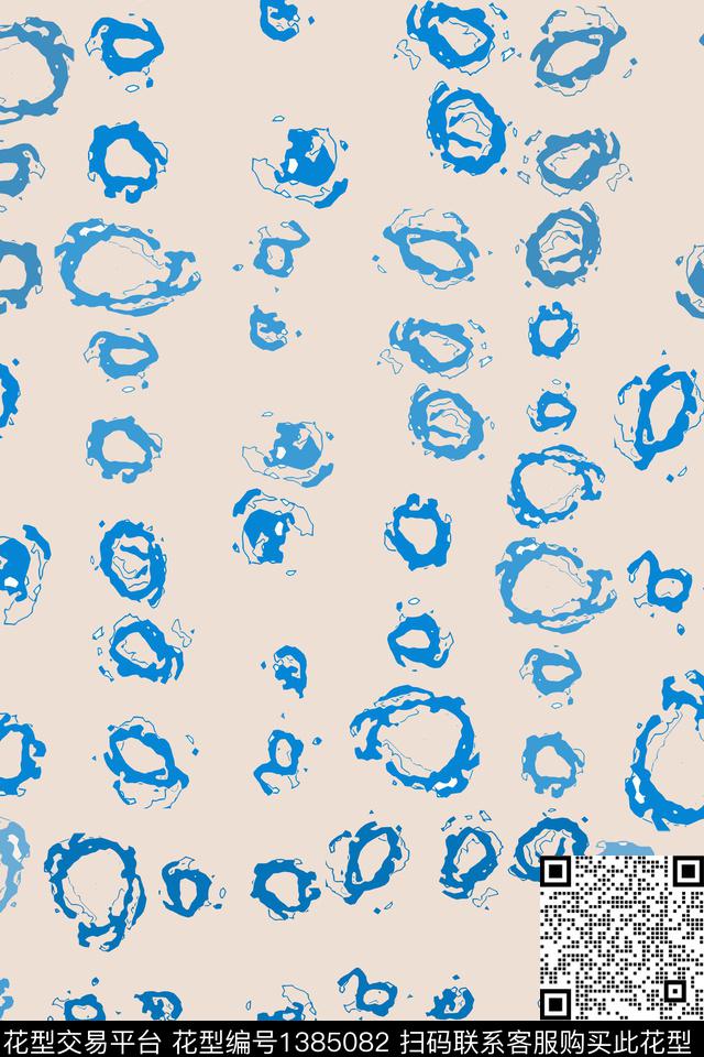 几何抽象圆圈与波点传统印花华亿平台下载（图片编号: 1385082） - 瓦栏（Walan）
