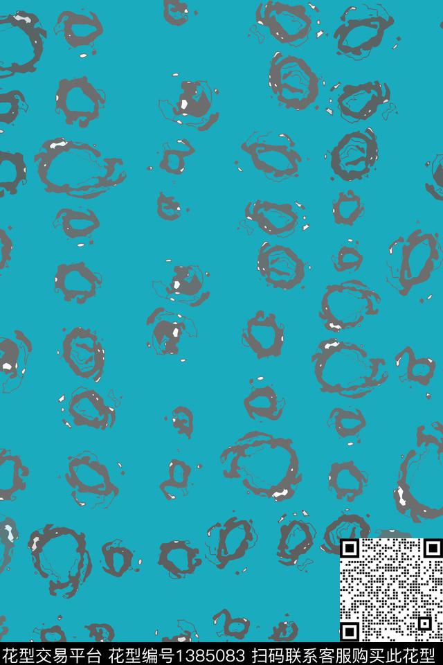 几何抽象圆圈与波点传统印花华亿平台下载（图片编号: 1385083） - 瓦栏（Walan）