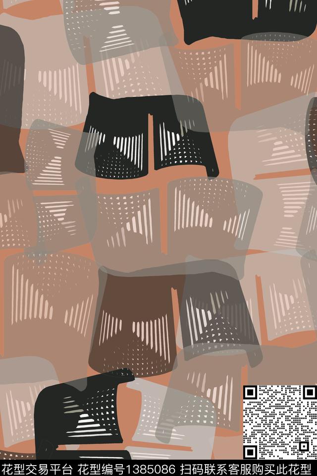 几何格子三角形数码印花华亿平台下载（图片编号: 1385086） - 瓦栏（Walan）