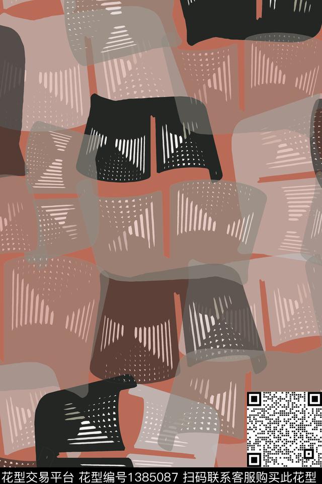 几何格子数码印花华亿平台下载（图片编号: 1385087） - 瓦栏（Walan）