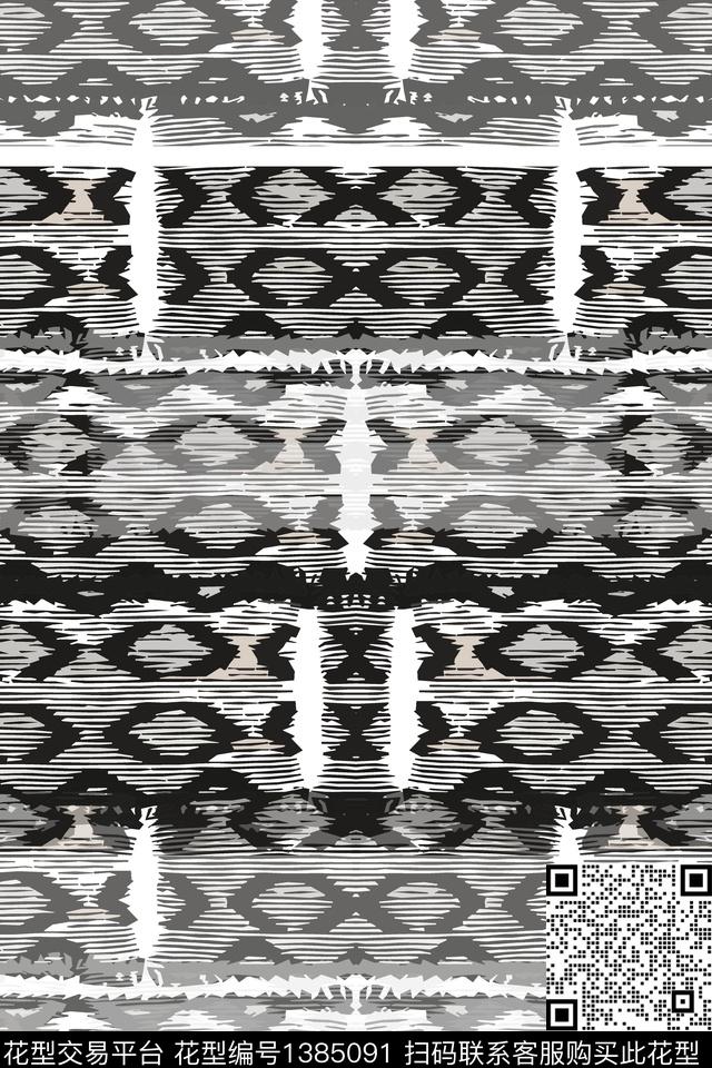 动物纹条纹渐变色彩数码印花华亿平台下载（图片编号: 1385091） - 瓦栏（Walan）