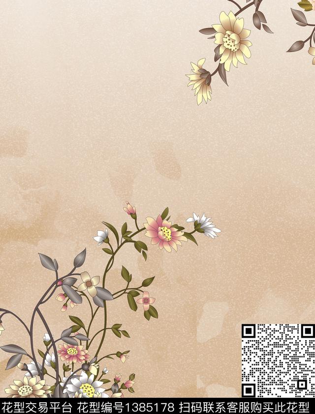 定位花花卉旗袍风数码印花华亿平台下载（图片编号: 1385178） - 瓦栏（Walan）