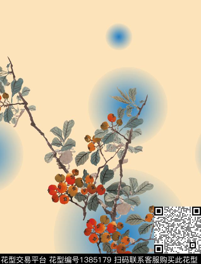 定位花抽象旗袍风数码印花华亿平台下载（图片编号: 1385179） - 瓦栏（Walan）