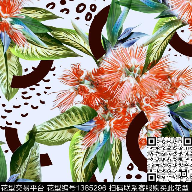 花卉大牌风潮牌数码印花华亿平台下载（图片编号: 1385296） - 瓦栏（Walan）