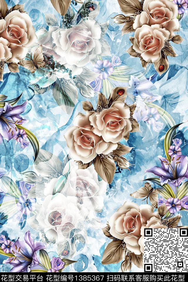 肌理绿植树叶大牌风数码印花华亿平台下载（图片编号: 1385367） - 瓦栏（Walan）