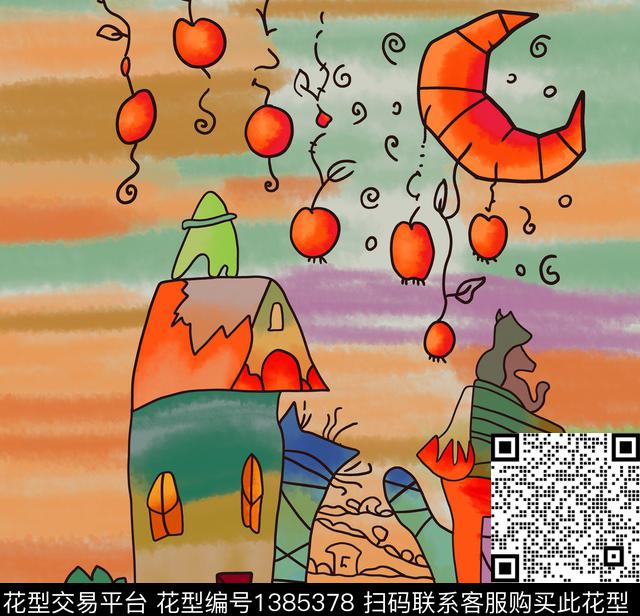 定位花扎染华亿平台大牌风数码印花华亿平台下载（图片编号: 1385378） - 瓦栏（Walan）