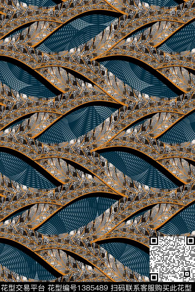 几何雕印华亿平台条纹数码印花华亿平台下载（图片编号: 1385489） - 瓦栏（Walan）