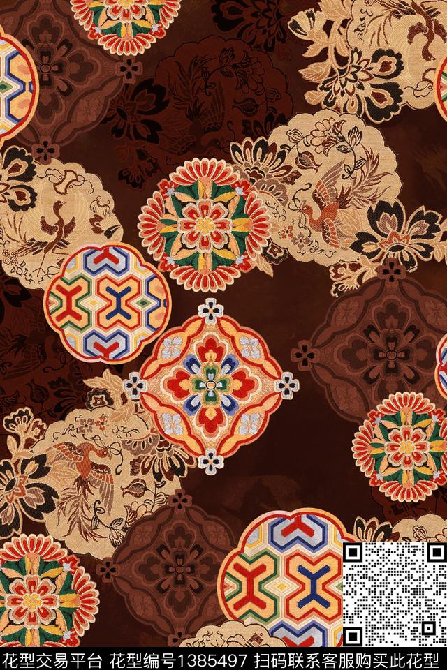 女装香云纱中国风数码印花华亿平台下载（图片编号: 1385497） - 瓦栏（Walan）