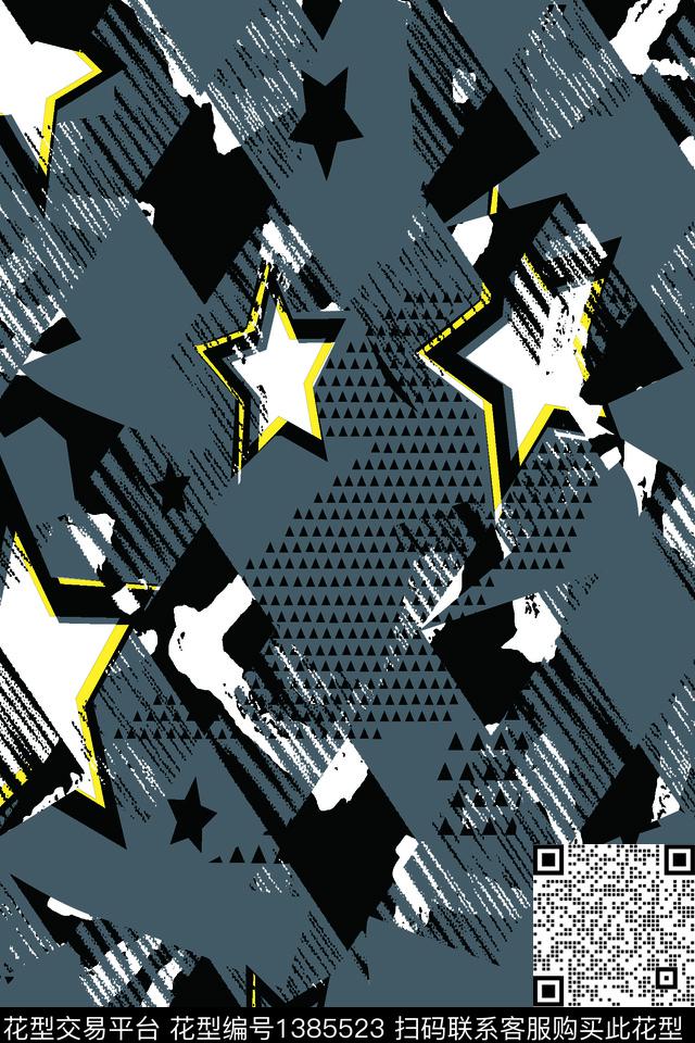 几何男装满版花抽象传统印花华亿平台下载（图片编号: 1385523） - 瓦栏（Walan）