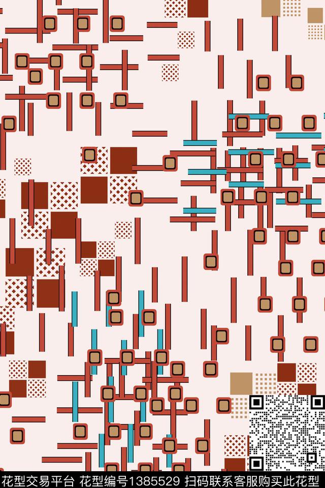 几何时尚混合拼接传统印花华亿平台下载（图片编号: 1385529） - 瓦栏（Walan）