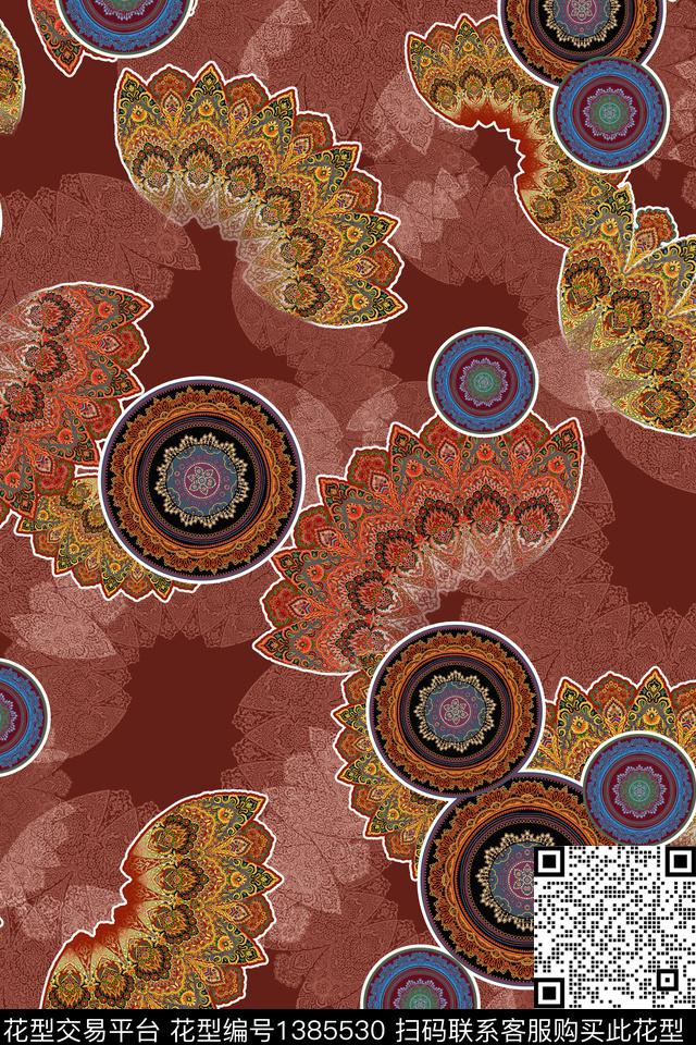 几何中老年雕印华亿平台传统印花华亿平台下载（图片编号: 1385530） - 瓦栏（Walan）