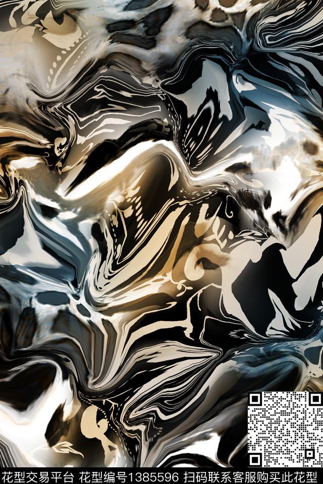 纹理动物纹真丝数码印花华亿平台下载（图片编号: 1385596） - 瓦栏（Walan）