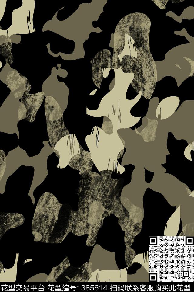 几何男装满版花迷彩传统印花华亿平台下载（图片编号: 1385614） - 瓦栏（Walan）