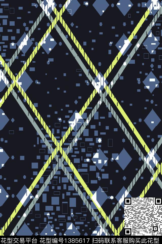 几何男装满版花格子传统印花华亿平台下载（图片编号: 1385617） - 瓦栏（Walan）