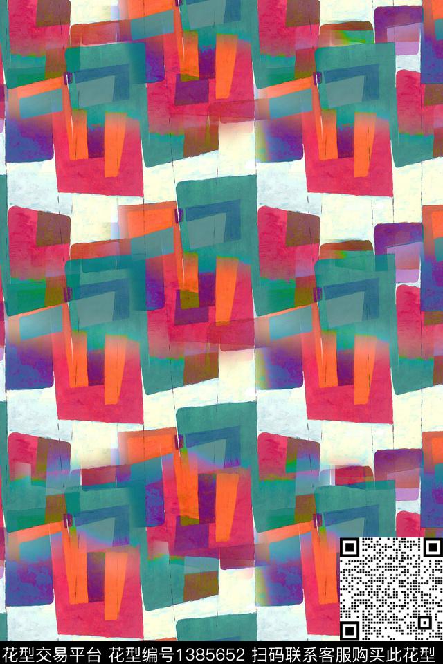 几何民族风大牌风数码印花华亿平台下载（图片编号: 1385652） - 瓦栏（Walan）