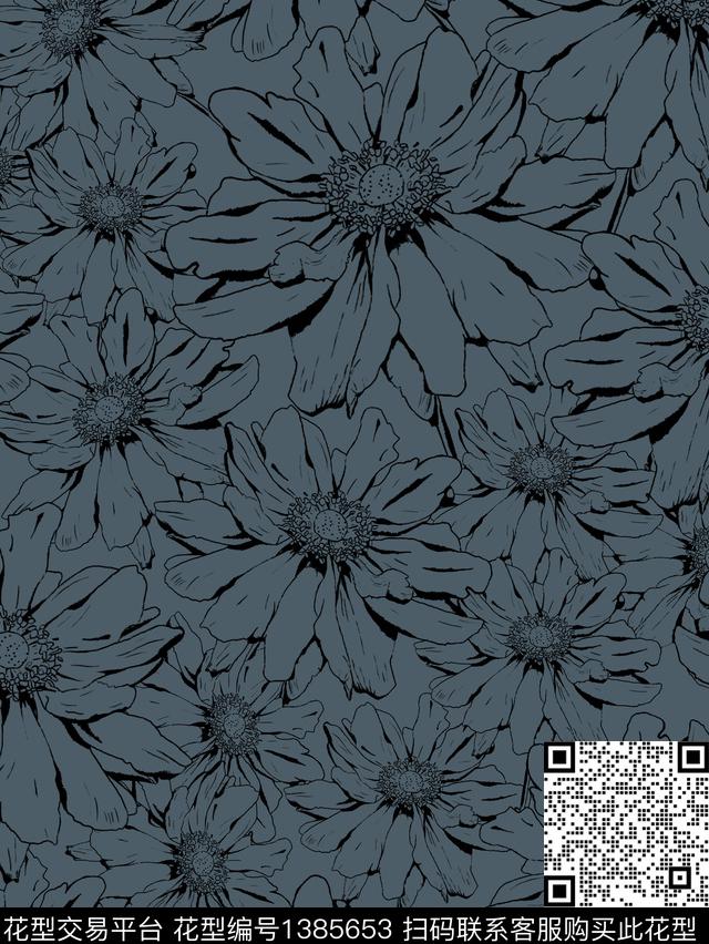 时尚花卉印花数码印花华亿平台下载（图片编号: 1385653） - 瓦栏（Walan）