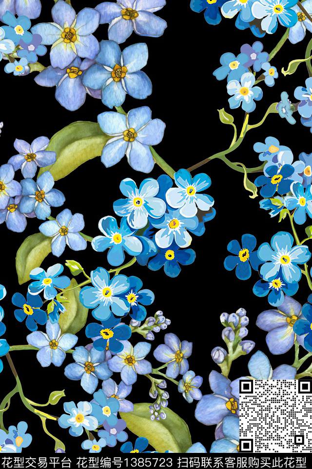 绿植树叶花卉大牌风数码印花华亿平台下载（图片编号: 1385723） - 瓦栏（Walan）