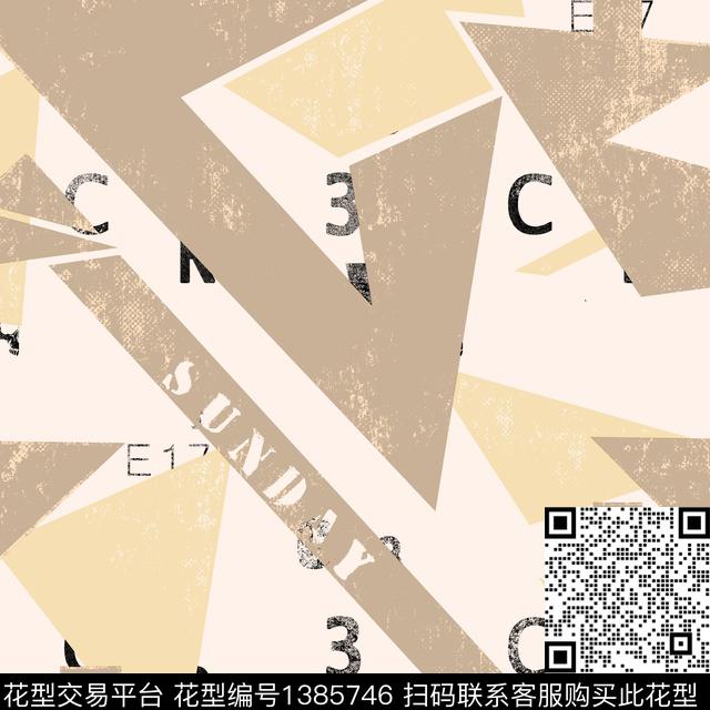 几何字母抽象男装传统印花华亿平台下载（图片编号: 1385746） - 瓦栏（Walan）