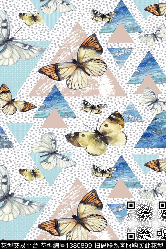 几何春夏华亿平台大牌风数码印花华亿平台下载（图片编号: 1385899） - 瓦栏（Walan）