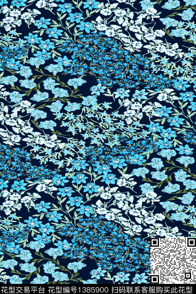花卉春夏华亿平台大牌风数码印花华亿平台下载（图片编号: 1385900） - 瓦栏（Walan）