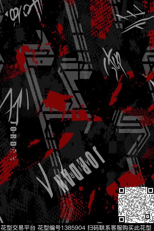 几何字母男装满版花传统印花华亿平台下载（图片编号: 1385904） - 瓦栏（Walan）