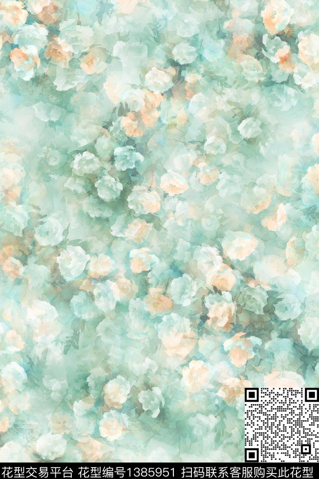 花卉雪纺大牌风数码印花华亿平台下载（图片编号: 1385951） - 瓦栏（Walan）