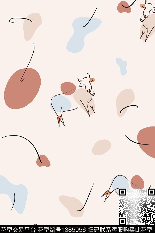 动物花卉几何线条传统印花华亿平台下载（图片编号: 1385956） - 瓦栏（Walan）