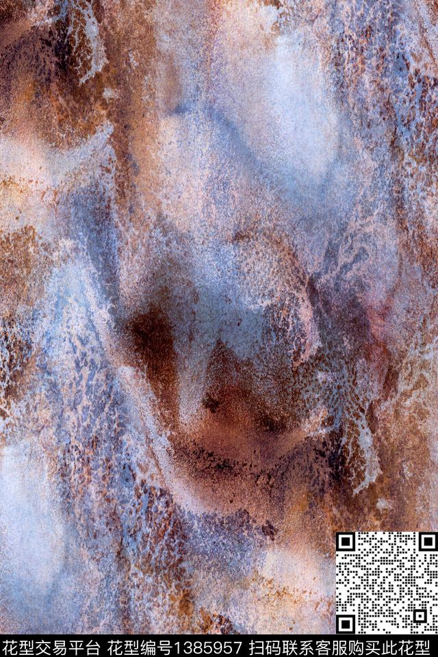 肌理水彩抽象花卉数码印花华亿平台下载（图片编号: 1385957） - 瓦栏（Walan）