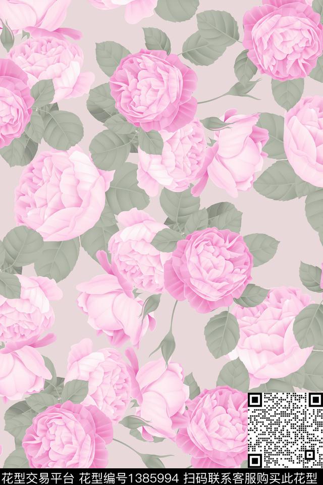 菊花花卉花瓣数码印花华亿平台下载（图片编号: 1385994） - 瓦栏（Walan）