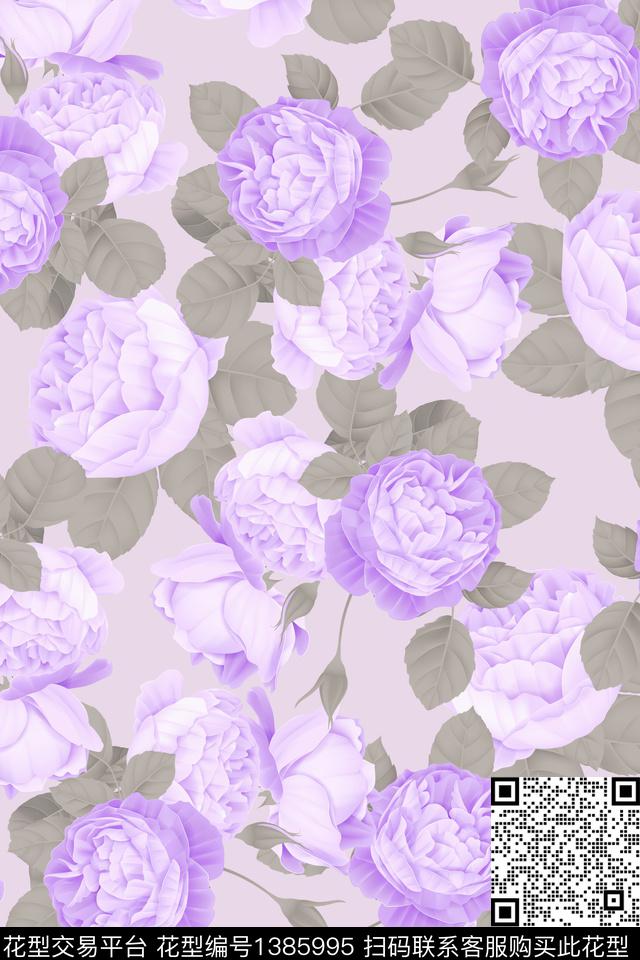 菊花花卉花瓣数码印花华亿平台下载（图片编号: 1385995） - 瓦栏（Walan）