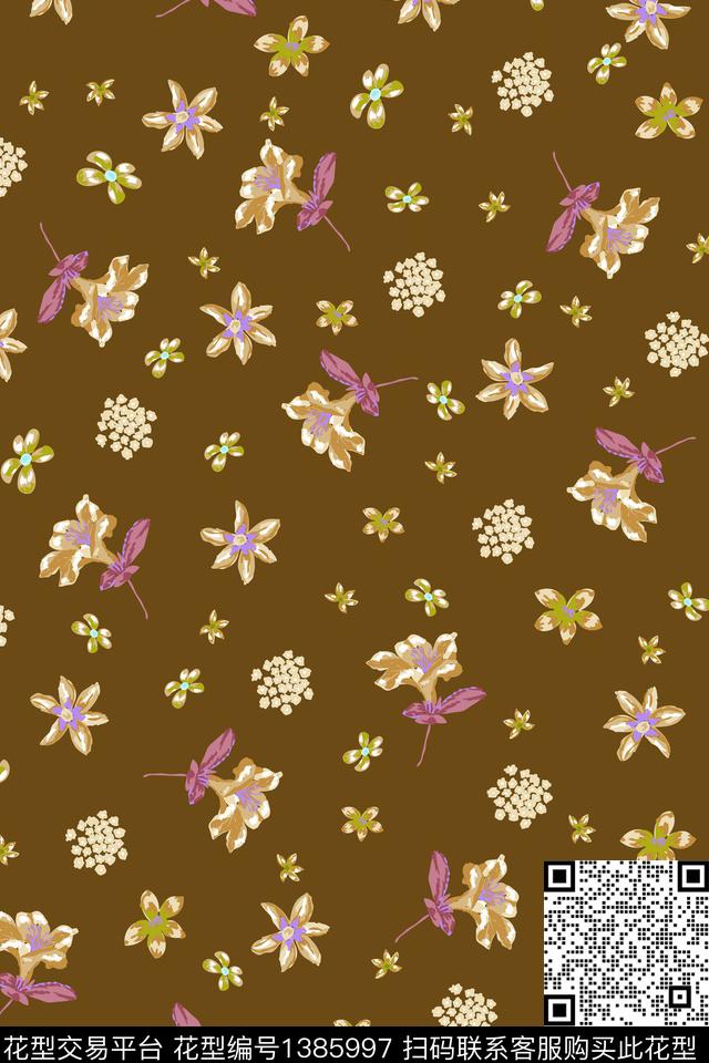 花卉春夏华亿平台大牌风数码印花华亿平台下载（图片编号: 1385997） - 瓦栏（Walan）