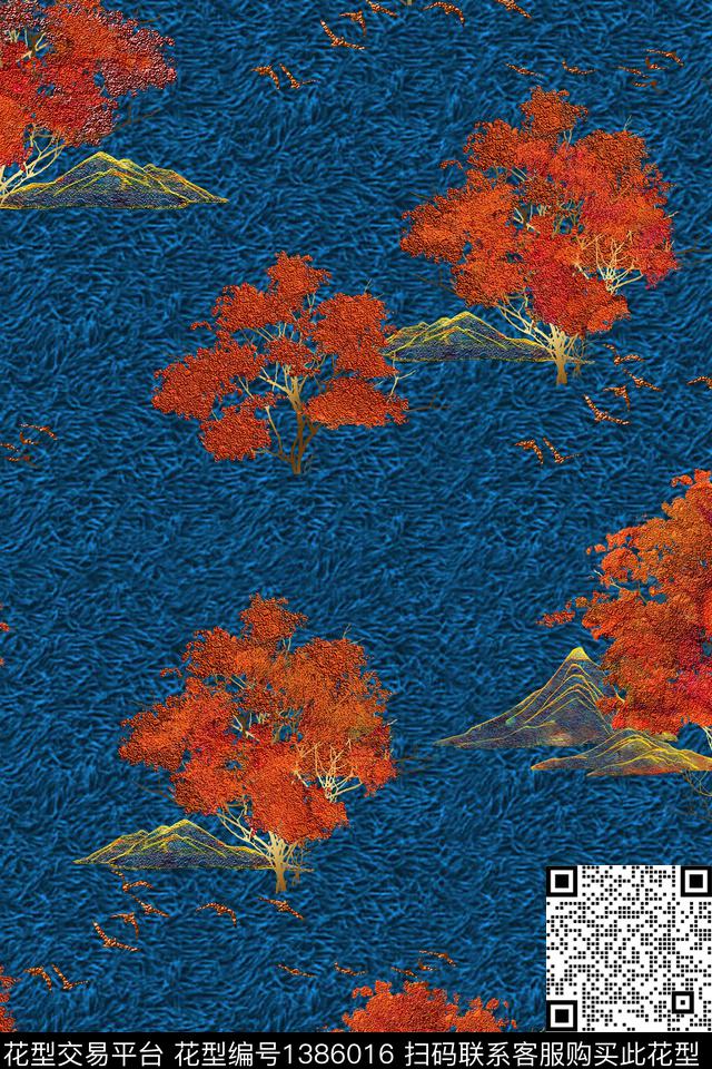 包金华亿平台花卉中老年数码印花华亿平台下载（图片编号: 1386016） - 瓦栏（Walan）