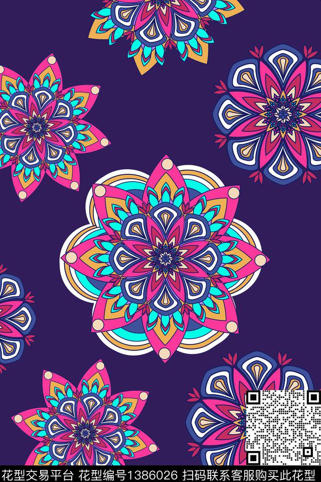 几何时尚女装数码印花华亿平台下载（图片编号: 1386026） - 瓦栏（Walan）