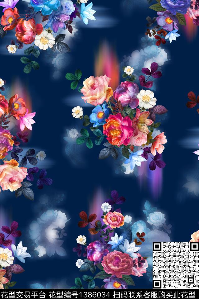 纸印花花卉中老年数码印花华亿平台下载（图片编号: 1386034） - 瓦栏（Walan）