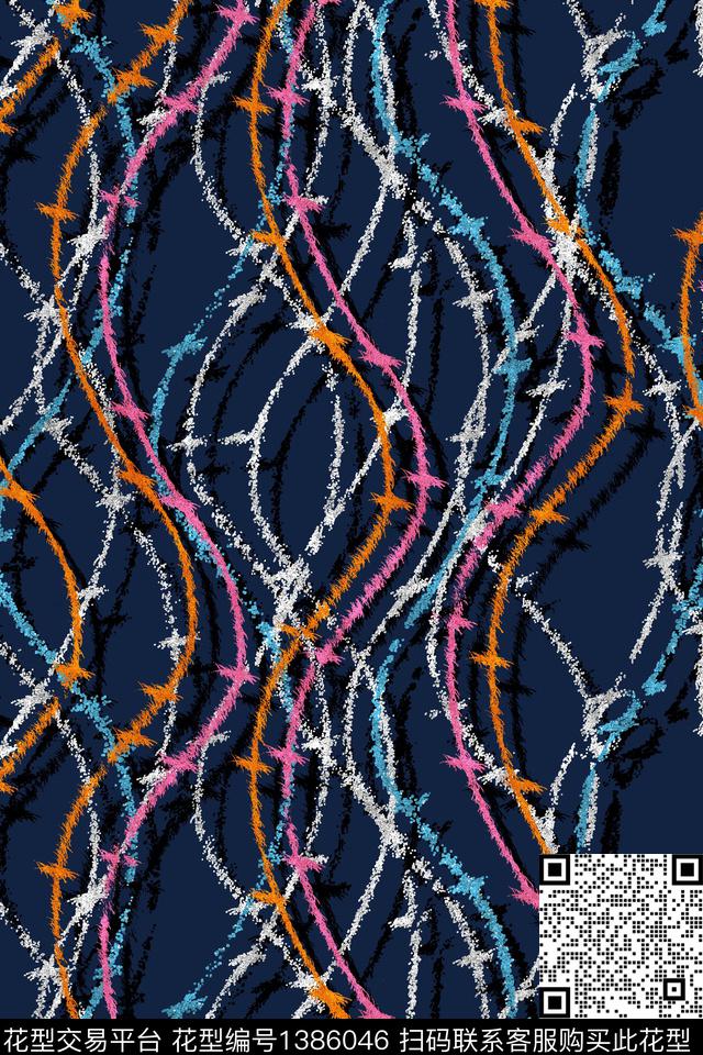 几何线条条纹传统印花华亿平台下载（图片编号: 1386046） - 瓦栏（Walan）