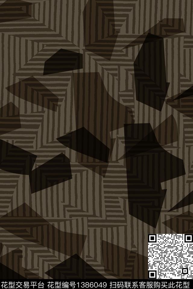 几何男装满版花大牌风传统印花华亿平台下载（图片编号: 1386049） - 瓦栏（Walan）