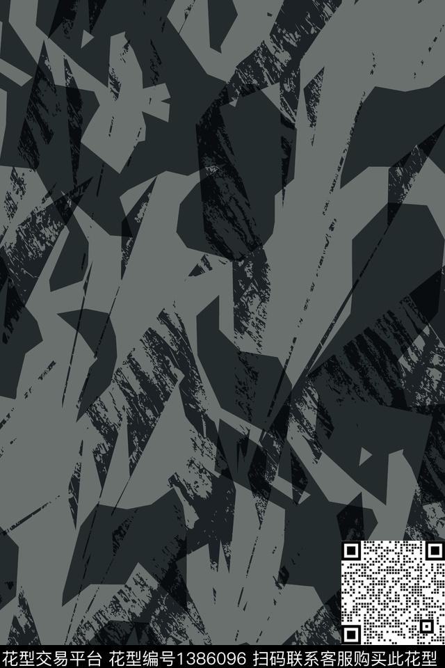 几何男装满版花迷彩传统印花华亿平台下载（图片编号: 1386096） - 瓦栏（Walan）