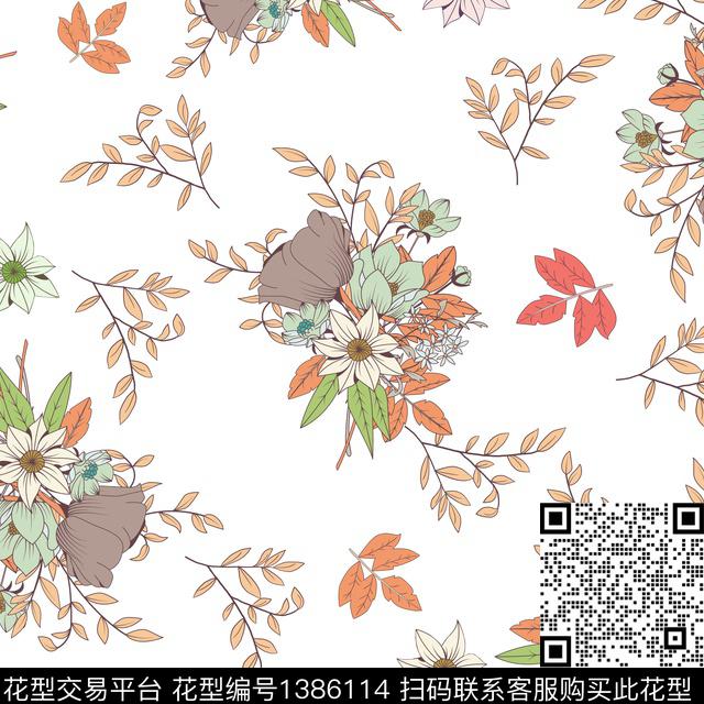 花卉大牌风小碎花数码印花华亿平台下载（图片编号: 1386114） - 瓦栏（Walan）