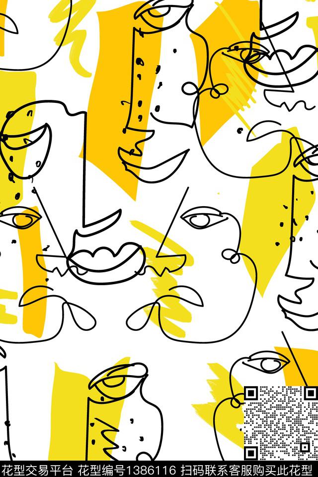 涂鸦抽象波点传统印花华亿平台下载（图片编号: 1386116） - 瓦栏（Walan）