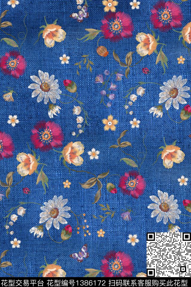 年轻女性休闲小碎花数码印花华亿平台下载（图片编号: 1386172） - 瓦栏（Walan）